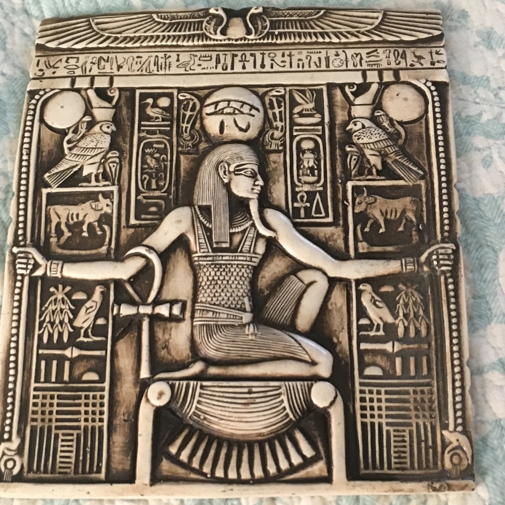 Handmade Baked Porcelain Egyptian Hieroglyph Art